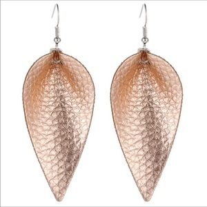 Faux Leather Tear Drop Earrings